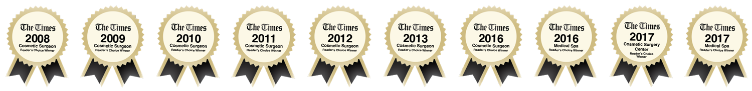 The Times Cosmetic Surgeon award for 10+ years