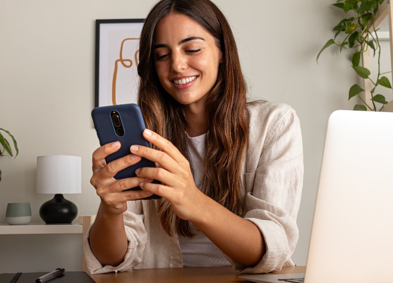 Woman using her phone