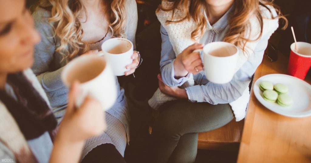 3 women having coffee together