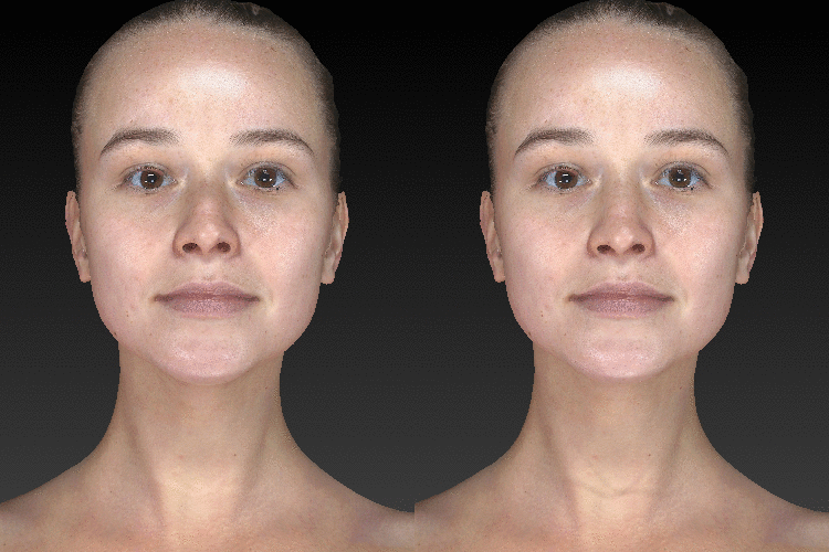 Vectra animation of young woman's face
