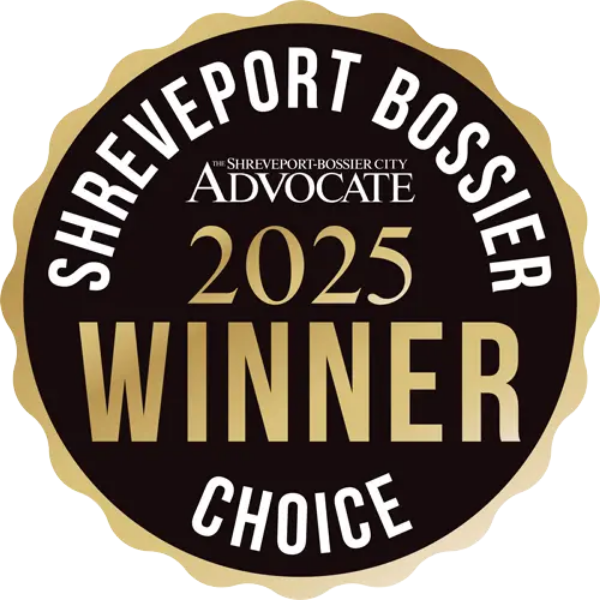 Shreveport Bossier Choice 2025 Winner badge from The Shreveport-Bossier City Advocate