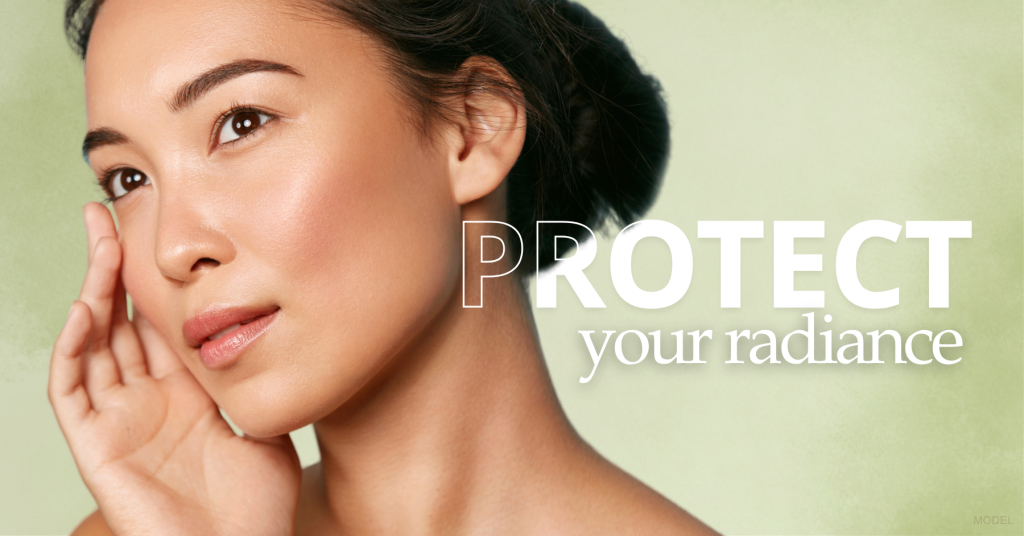 Protect your radiance (with model image).