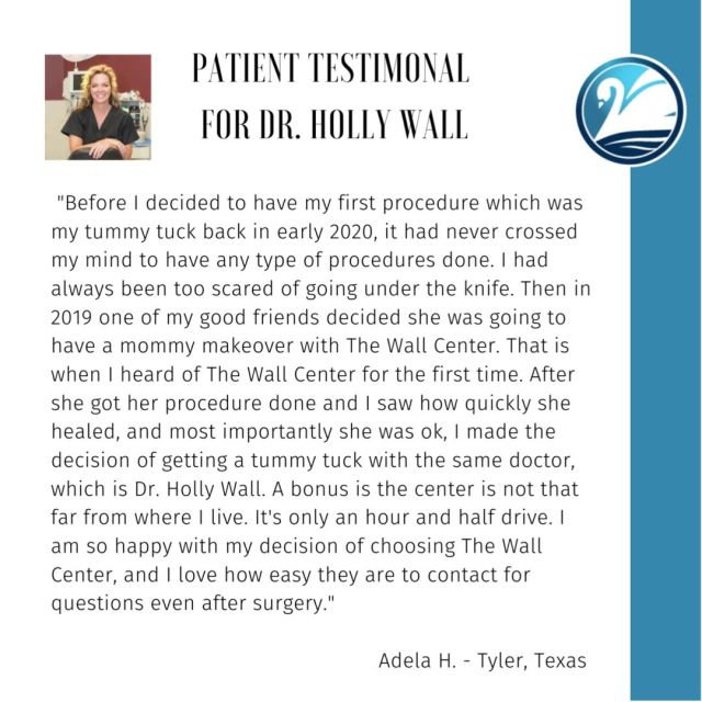 Our patients come from many different places. We love getting patient testimonials and reviews of your experiences. Thank you to Adela from Tyler, Texas! 
Call us today to schedule your consultation.

#tyler #texas #wallcenter #plasticsurgery #realpatientreview #patienttestimonial