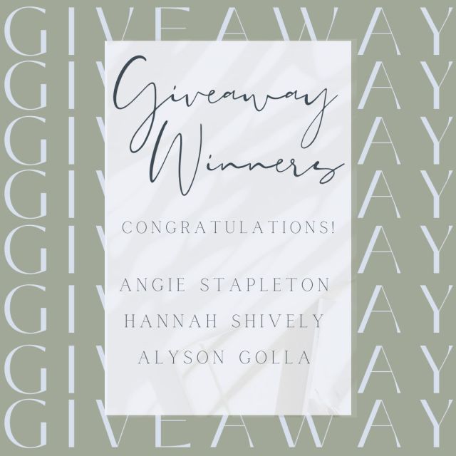 Congratulations to our winners, Angie, Hannah, and Alyson! We will be reaching out to let you know what you've won and to get you scheduled! Thank you all SO MUCH for participating in our giveaway, and stay tuned to our TikTok for more fun videos!