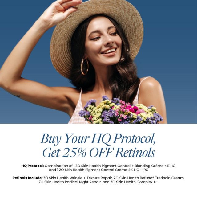 Happy March, happy skincare specials! This month we are offering 25% off retinols when you purchase your HQ protocol. It’s the best time of year to get your skin picture perfect before summer!☀️💐 Call us today to schedule your appointment and chat with one of our providers — 318.520.8792