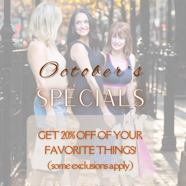 TEXT "October Special Me" to 318-5523-2722 to find out what treatment plan or skincare routine would be best for you!

This season, the only scary thing is missing out! Our annual October event is here. Enjoy 20% OFF all MediSpa services and treatments throughout the month (excluding weight loss treatments).

Not sure where to start? Here are some of our most popular treatments:

• Dermal Fillers: Restore youthful volume and soften lines. Great for adding a subtle plump to the lips, minimizing the appearance of under-eye bags, and more.
• BOTOX® Cosmetic: Relax facial muscles and smooth away crow’s feet and forehead lines with natural-looking results that last 3–6 months.
• Fractional Resurfacing (BBL & MOXI®): Rejuvenate sun-damaged skin with advanced laser technology and minimal downtime.
• CoolSculpting®: Don’t have time for a lengthy recovery? Freeze away stubborn fat and sculpt your shape—no surgery, no downtime. 
• Dermaplaning: Remove dead skin cells and fine peach fuzz using a medical-grade blade for instantly smoother, radiant skin without downtime.

It's time to start thinking about Christmas gifts and the perfect gift for everyone is skincare! You get 20% OFF on all of our products as well! Whether you're re-stocking your own skincare routine, or have been wanting to try a new one, now is the perfect time to shop!

Glow up your routine and save big—this exclusive offer is only available through the end of the month. Don’t miss out, shop now and enjoy the savings! ✨