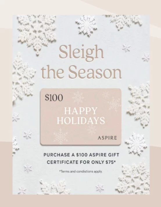 ✨ Patient Gift Card Promo launched today in ASPIRE!

• Patients can purchase a $100 gift card for $75 ($25 instant savings)
• Gift cards can be used toward any treatment
• CAN be combined with provider codes or other patient offers
• No expiration dates on gift cards
• Limit 1 discounted gift card per transaction